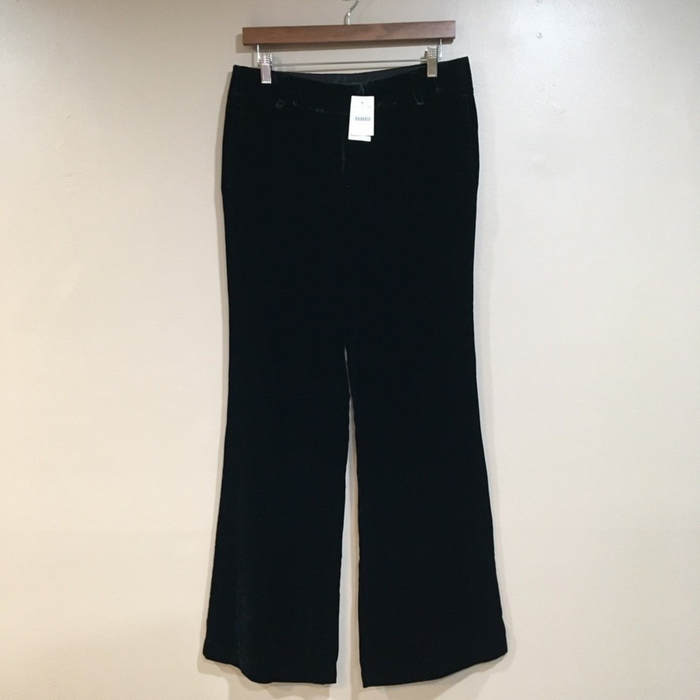 J.Crew Favorite Fit Silk Blend Velvet Flare Pants Womens 6 Black Whimsigoth Luxe